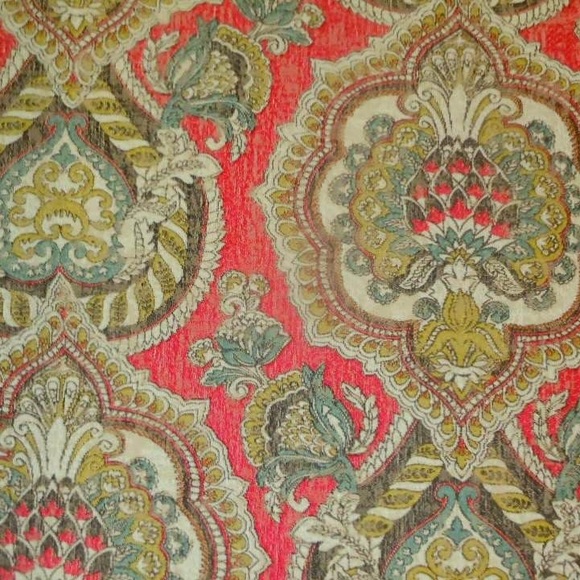 Tabitha Teal Tomatoe Bohemian Old World Damask Fabric - Picture 1 of 10